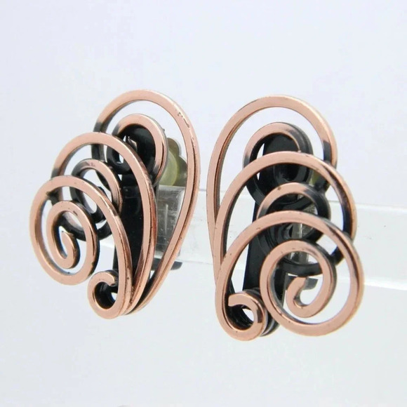 Genuine Copper Modernist Modern Abstract Swirl - Picture 2 of 4